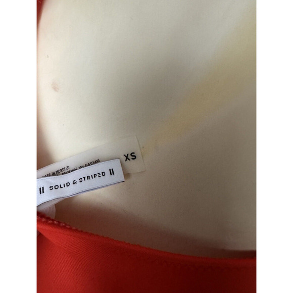 Solid & Striped $129.99 Red Orange One piece Swimsuit Women Ring Bathing Suit XS - Picture 6 of 7